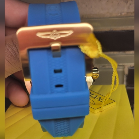 NEW Invicta Pro Diver Mens Watch 28002, 50mm Steel Gold Tone Case, Blue Band - Picture 10 of 11